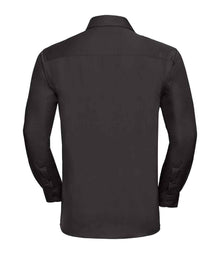 Russell Athletic Collection Long Sleeve Easy Care Cotton Poplin Shirt 936M - 936M Black Back