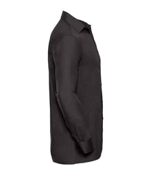Russell Athletic Collection Long Sleeve Easy Care Cotton Poplin Shirt 936M - 936M Black Side