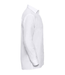 Russell Athletic Collection Long Sleeve Easy Care Cotton Poplin Shirt 936M - 936M White Side