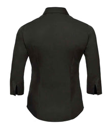 Russell Athletic Collection Ladies 3/4 Sleeve Easy Care Fitted Shirt 946F - 946F Black Back