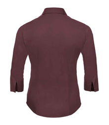 Russell Athletic Collection Ladies 3/4 Sleeve Easy Care Fitted Shirt 946F - 946F Port Back