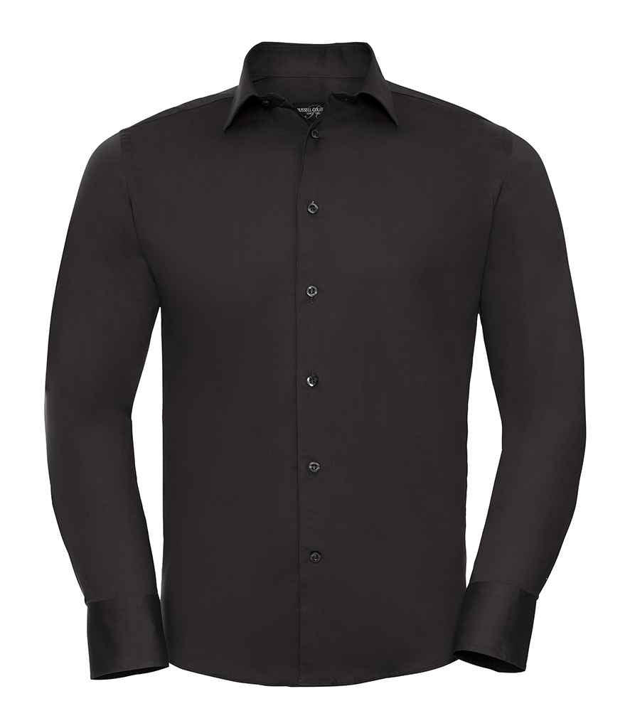 Russell Athletic Collection Long Sleeve Easy Care Fitted Shirt 946M - Black