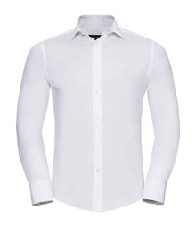 Russell Athletic Collection Long Sleeve Easy Care Fitted Shirt 946M - White
