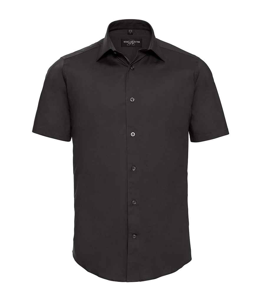 Russell Athletic Collection Short Sleeve Easy Care Fitted Shirt 947M - Black
