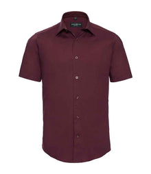 Russell Athletic Collection Short Sleeve Easy Care Fitted Shirt 947M - Port