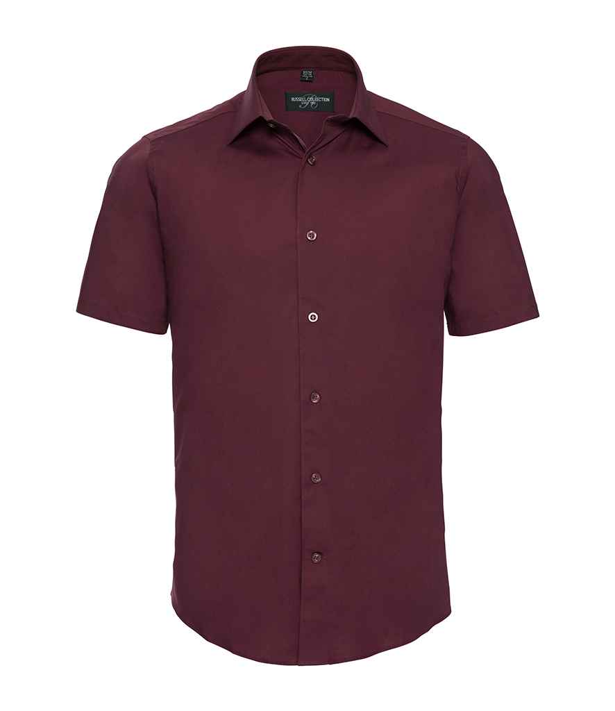 Russell Athletic Collection Short Sleeve Easy Care Fitted Shirt 947M - Port
