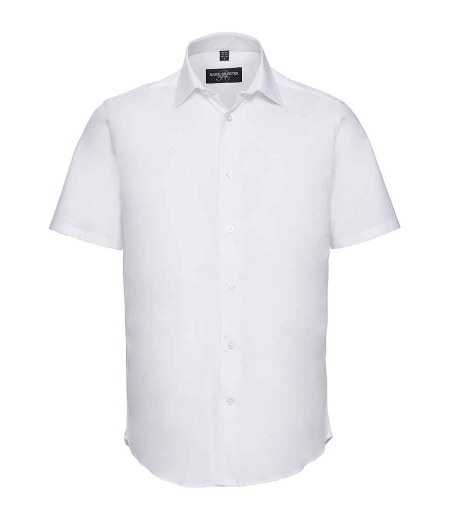 Russell Athletic Collection Short Sleeve Easy Care Fitted Shirt 947M - White