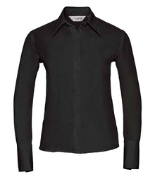 Russell Athletic Collection Ladies Long Sleeve Ultimate Non-Iron Shirt 956F - Black