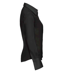 Russell Athletic Collection Ladies Long Sleeve Ultimate Non-Iron Shirt 956F - 956F Black Side