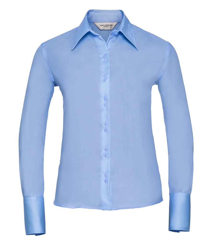 Russell Athletic Collection Ladies Long Sleeve Ultimate Non-Iron Shirt 956F - Bright Sky