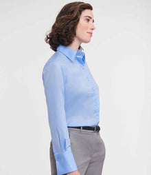 Russell Athletic Collection Ladies Long Sleeve Ultimate Non-Iron Shirt 956F - 956F Bright Sky Model