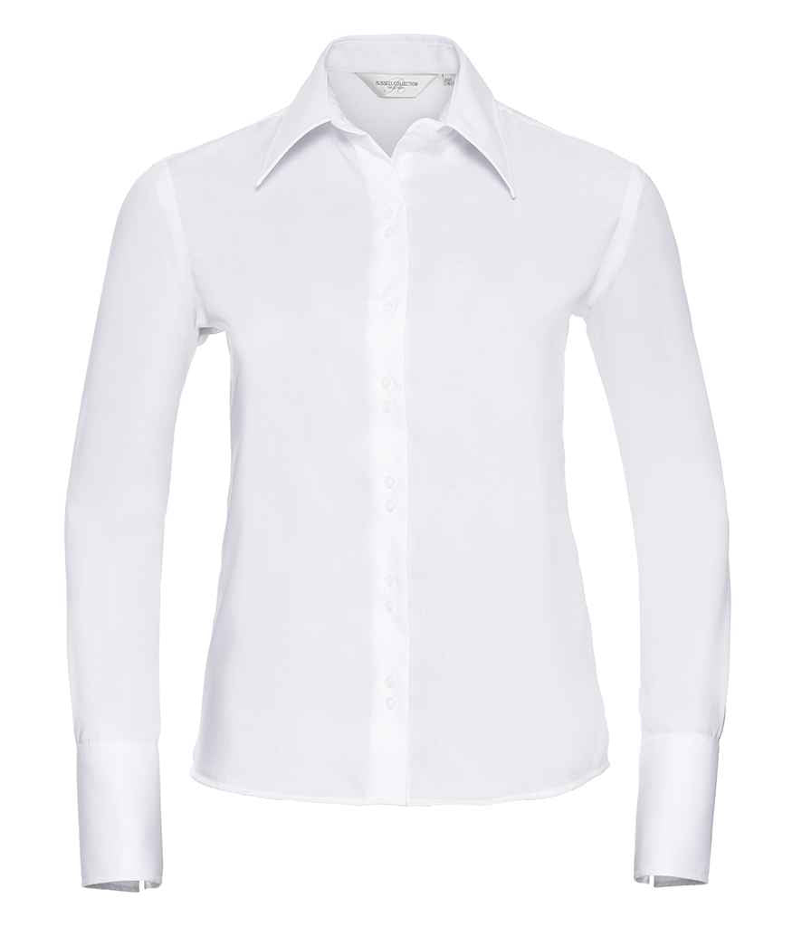 Russell Athletic Collection Ladies Long Sleeve Ultimate Non-Iron Shirt 956F - White
