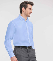 Russell Athletic Collection Long Sleeve Ultimate Non-Iron Shirt 956M - 956M Bright Sky Model