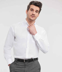 Russell Athletic Collection Long Sleeve Ultimate Non-Iron Shirt 956M - 956M White Model