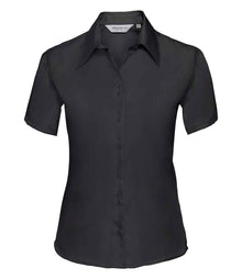 Russell Athletic Collection Ladies Short Sleeve Ultimate Non-Iron Shirt 957F - Black
