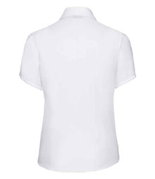 Russell Athletic Collection Ladies Short Sleeve Ultimate Non-Iron Shirt 957F - 957F White Back