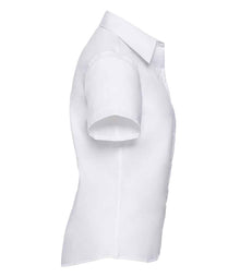 Russell Athletic Collection Ladies Short Sleeve Ultimate Non-Iron Shirt 957F - 957F White Side