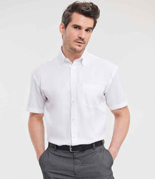 Russell Athletic Collection Short Sleeve Ultimate Non-Iron Shirt 957M - 957M White Model