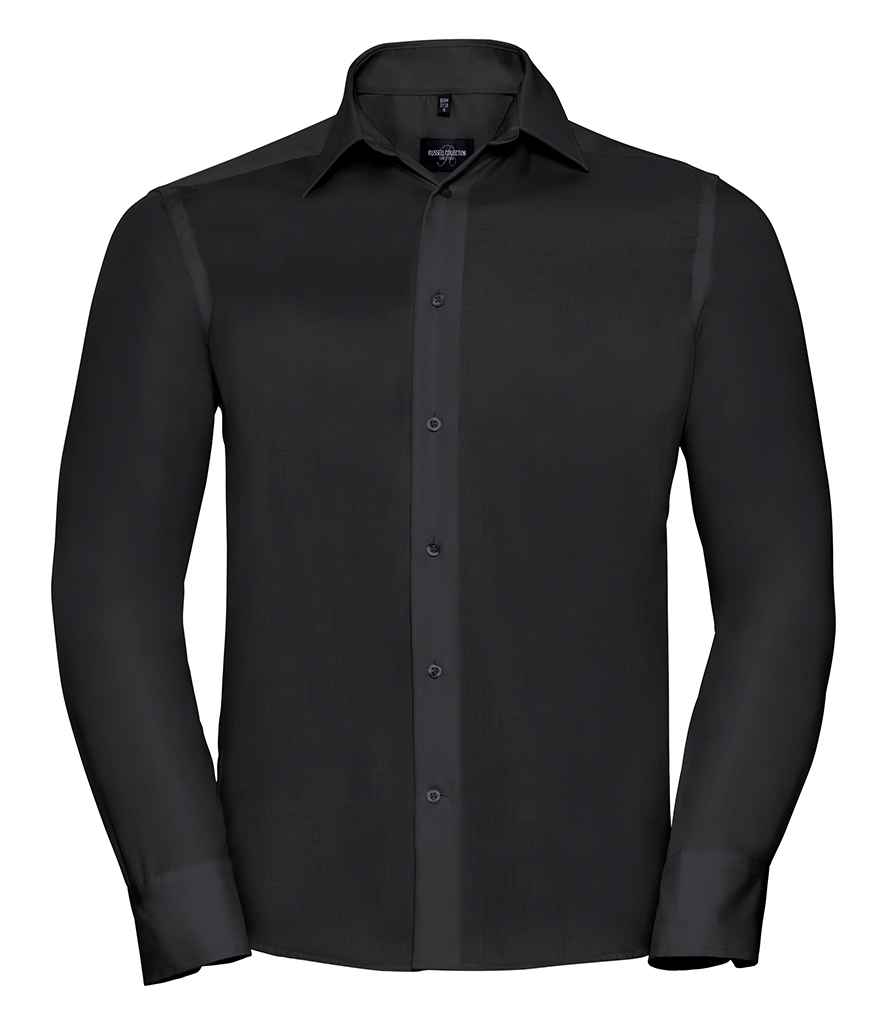 Russell Athletic Collection Long Sleeve Tailored Ultimate Non-Iron Shirt 958M - Black