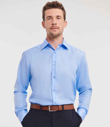 Russell Athletic Collection Long Sleeve Tailored Ultimate Non-Iron Shirt 958M - 958M Bright Sky Model