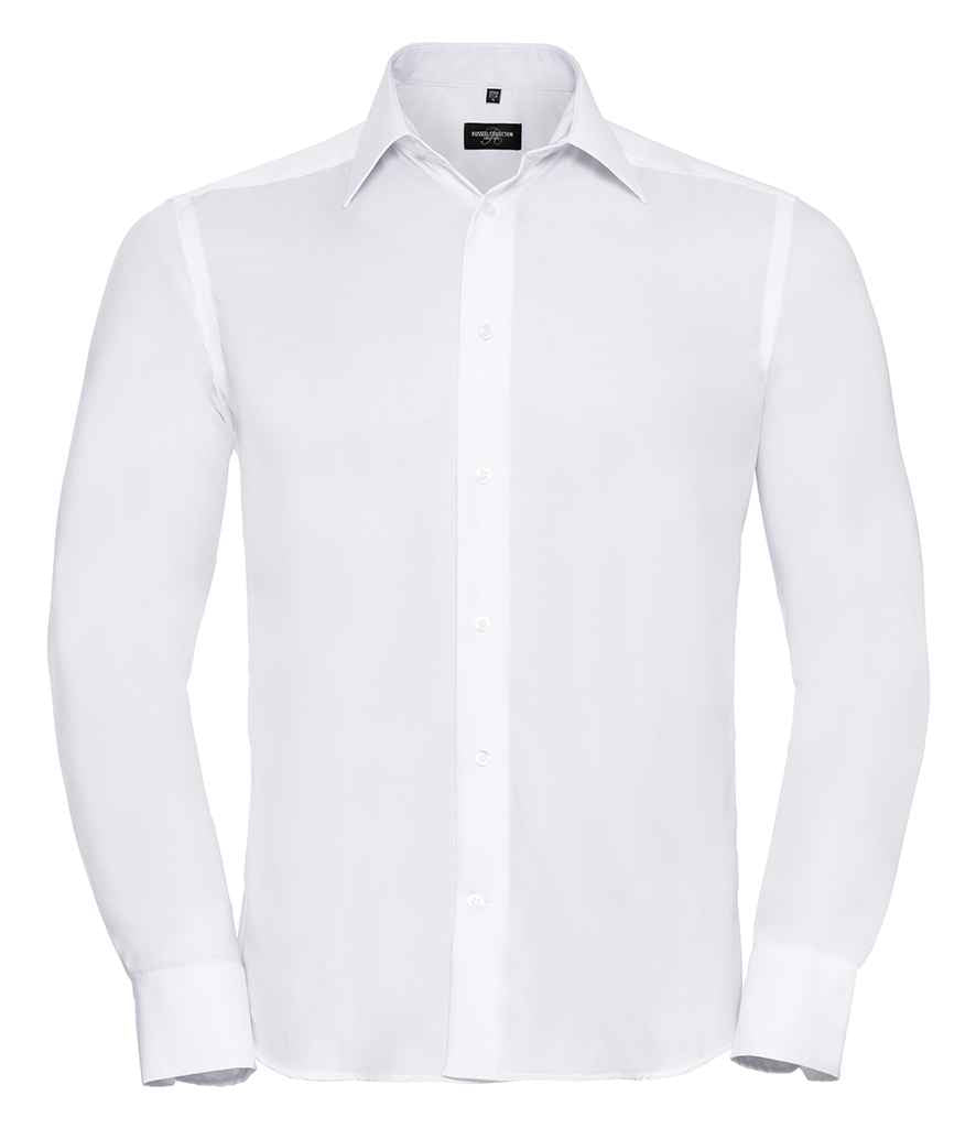 Russell Athletic Collection Long Sleeve Tailored Ultimate Non-Iron Shirt 958M - White