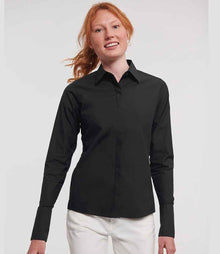 Russell Athletic Collection Ladies Ultimate Stretch Shirt 960F - 960F Black Model