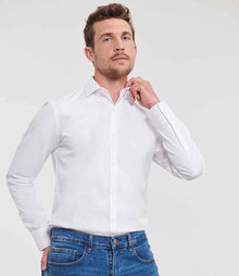 Russell Athletic Collection Long Sleeve Ultimate Stretch Shirt 960M - 960M White Model