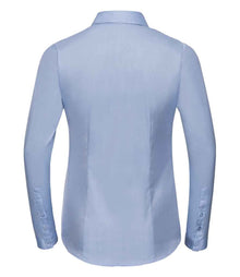 Russell Athletic Collection Ladies Long Sleeve Herringbone Shirt 962F - 962F Light Blue Back