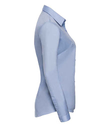 Russell Athletic Collection Ladies Long Sleeve Herringbone Shirt 962F - 962F Light Blue Side