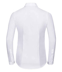 Russell Athletic Collection Ladies Long Sleeve Herringbone Shirt 962F - 962F White Back