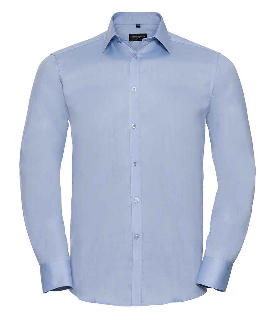 Russell Athletic Collection Long Sleeve Herringbone Shirt 962M - Light Blue