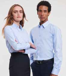 Russell Athletic Collection Long Sleeve Herringbone Shirt 962M - 962M Light Blue Model
