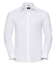 Russell Athletic Collection Long Sleeve Herringbone Shirt 962M - White