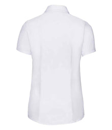 Russell Athletic Collection Ladies Short Sleeve Herringbone Shirt 963F - 963F White Back