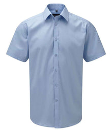 Russell Athletic Collection Short Sleeve Herringbone Shirt 963M - Light Blue
