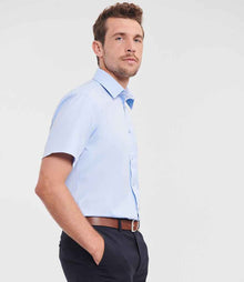 Russell Athletic Collection Short Sleeve Herringbone Shirt 963M - 963M Light Blue Model