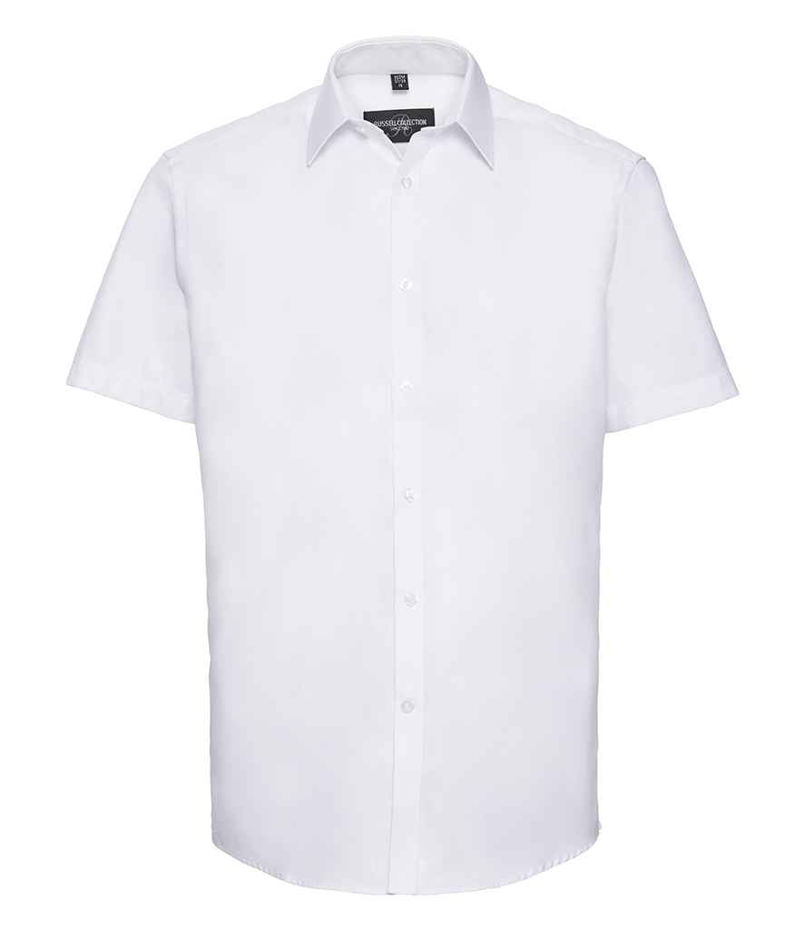 Russell Athletic Collection Short Sleeve Herringbone Shirt 963M - White