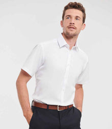 Russell Athletic Collection Short Sleeve Herringbone Shirt 963M - 963M White Model