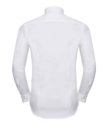 Russell Athletic Collection Long Sleeve Contrast Herringbone Shirt 964M - 964M White/Silver Back