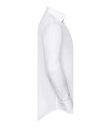 Russell Athletic Collection Long Sleeve Contrast Herringbone Shirt 964M - 964M White/Silver Side
