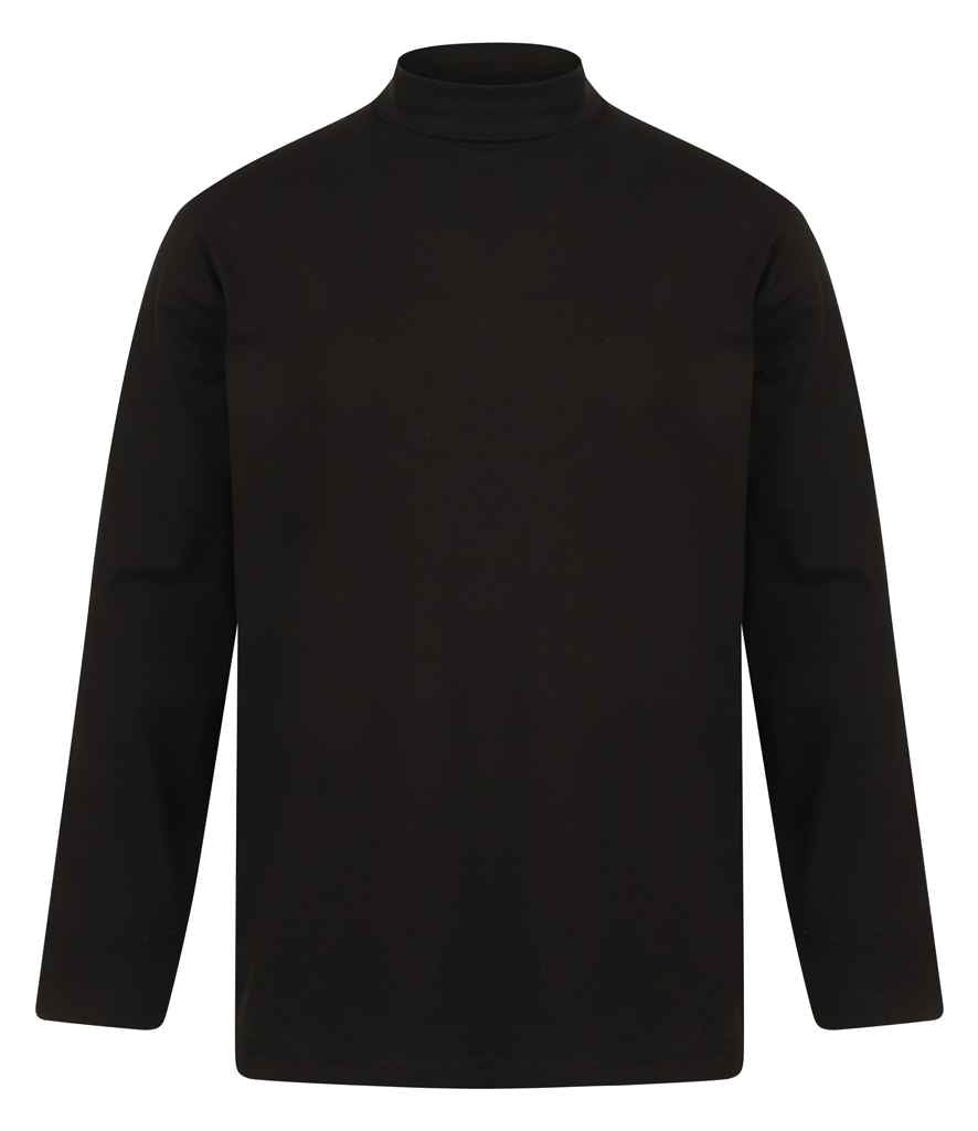 Henbury Long Sleeve Roll Neck Top H020 - Black