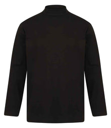 Henbury Long Sleeve Roll Neck Top H020 - Black