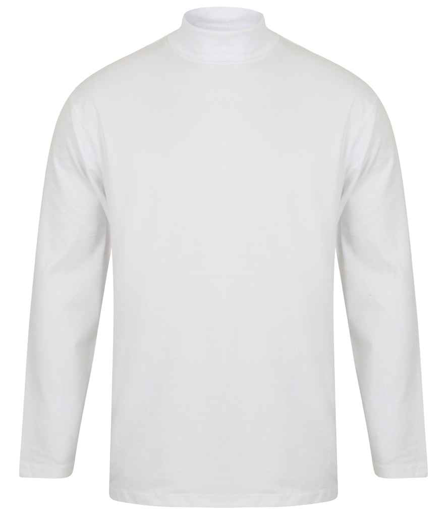 Henbury Long Sleeve Roll Neck Top H020 - White