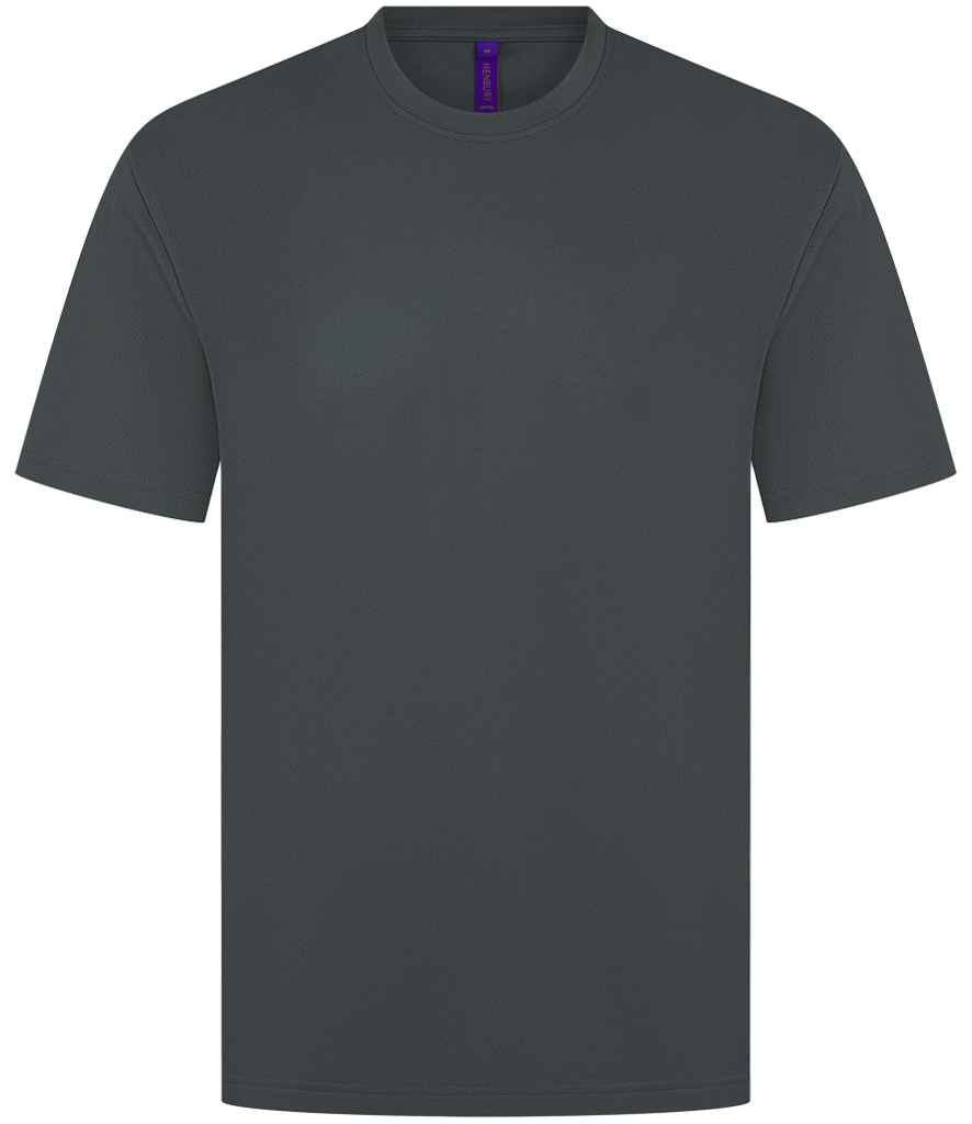 Henbury Unisex Coolplus® Wicking Piqué T-Shirt H075 - Charcoal