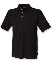 Henbury Classic Heavy Cotton Piqué Polo Shirt H100 - Black