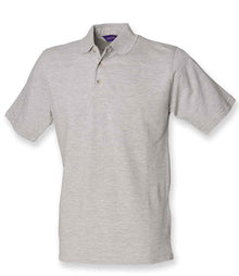 Henbury Classic Heavy Cotton Piqué Polo Shirt H100 - Heather Grey