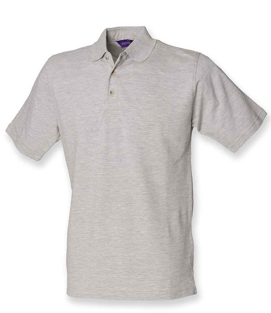 Henbury Classic Heavy Cotton Piqué Polo Shirt H100 - Heather Grey