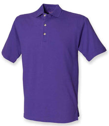 Henbury Classic Heavy Cotton Piqué Polo Shirt H100 - Purple