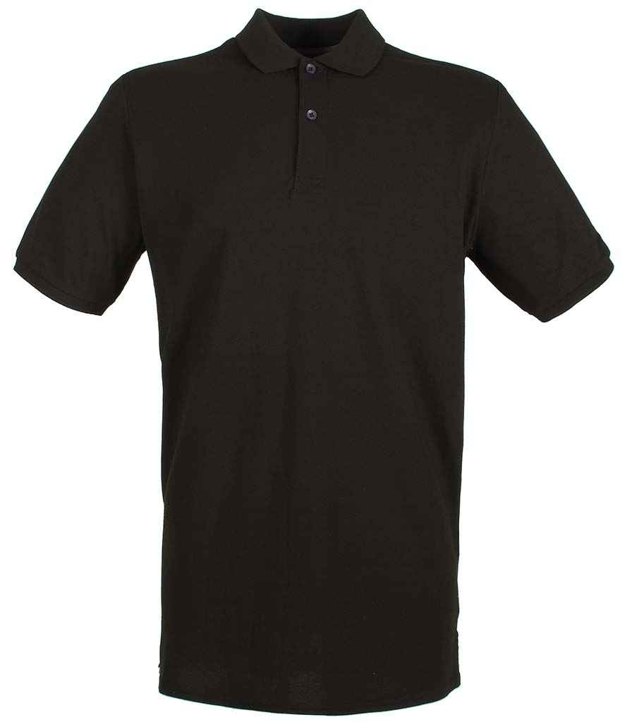 Henbury Modern Fit Cotton Piqué Polo Shirt H101 - Black