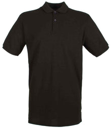 Henbury Modern Fit Cotton Piqué Polo Shirt H101 - Black